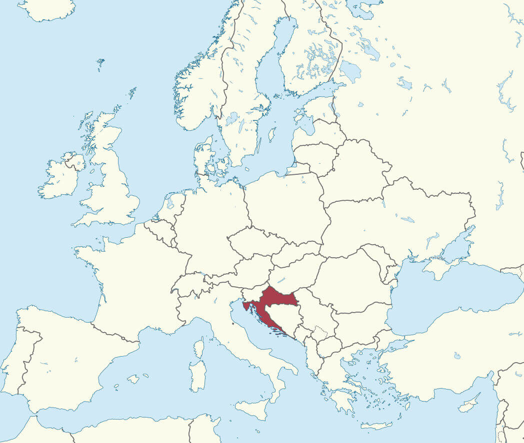 Croatie : Géographie du pays 2 carte de la Croatie au sein de l'Europe