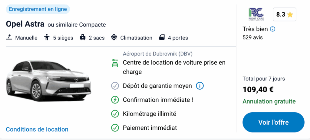 Location de voiture en Croatie 19 moyenne voiture location dubrovnik