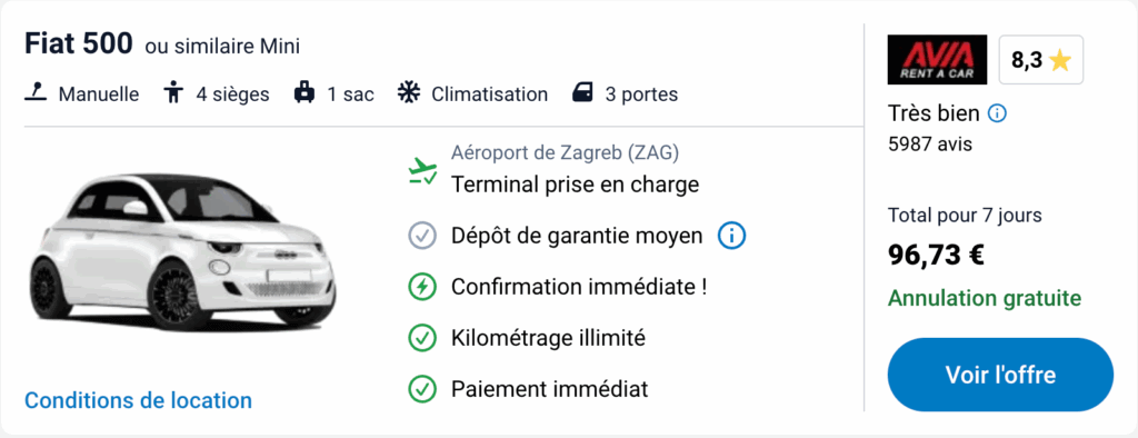 Location de voiture en Croatie 12 zagreb location petite voiture