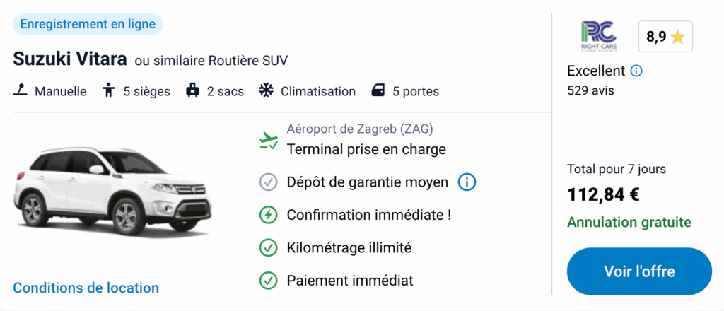 Location de voiture en Croatie 14 zagreb location suv